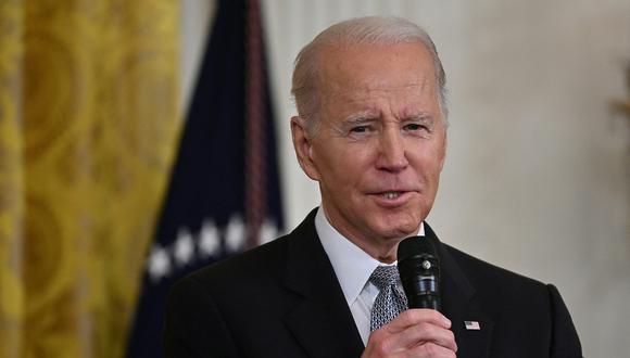 El presidente de los Estados Unidos, Joe Biden, habla durante una recepción de Nowruz en el Salón Este de la Casa Blanca en Washington, DC, el 20 de marzo de 2023. (Foto de Richard PIERRIN / AFP)