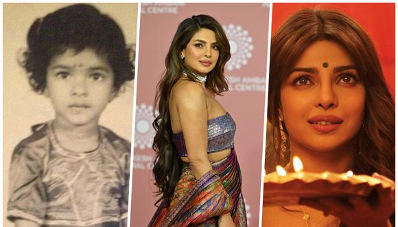 De izquierda a derecha: de niña, convertida en un ícono mundial y en su etapa en Bollywood. Un repaso a la carrera de Priyanka Chopra.