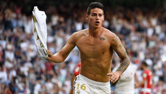 James Rodríguez celebró de manera efusiva su gol en el triunfo del Real Madrid ante Granada. (Foto: AFP / PIERRE-PHILIPPE MARCOU)