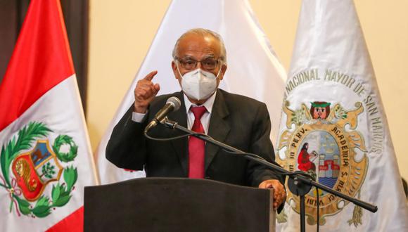 “La política ha sido la misma desde el inicio, no promovemos ni vamos a promover la Asamblea Constituyente", expresó Aníbal Torres en conferencia de prensa | Foto: PCM / Flickr