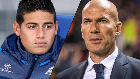 James Rodríguez aseguró que la presencia de Zinedine Zidane en el Real Madrid no afectaría su futuro en lo absoluto. (Foto: AP)
