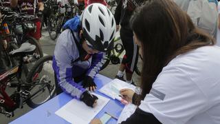 Minsa: ciclistas se comprometen a donar sangre en caso de desastre