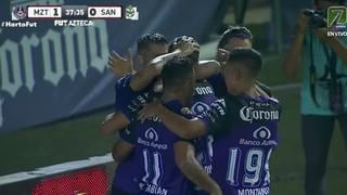 Con asistencia de Padilla: Gonzalo Sosa marcó el primer gol de Mazatlán vs. Santos | VIDEO