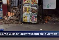 La Victoria: derrumbe de pared sepulta restaurante instalado en casona