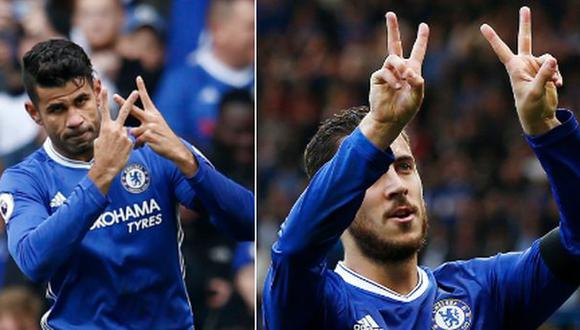 Chelsea: Costa y Hazard celebraron con 'W' en apoyo a Willian