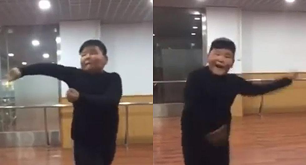 Este niño en China toma el baile muy en serio. (Foto: Captura de YouTube)