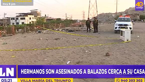 Asesinan a balazos a dos hermanos en los alrededores de su casa, en Villa María del Triunfo. (Foto: Latina)