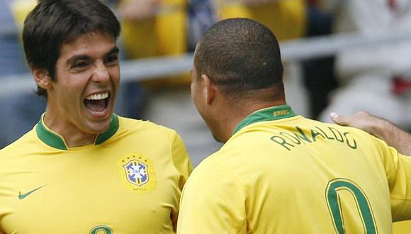 Kaká y Ronaldo fueron campeones del Mundial 2002, con Brasil. (Foto: AFP)