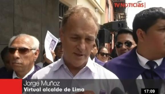 Jorge Muñoz, virtual alcalde de Lima, se pronunció sobre problemas en el Metropolitano tras participar en la última procesión del Señor de los Milagros. (TV Perú)