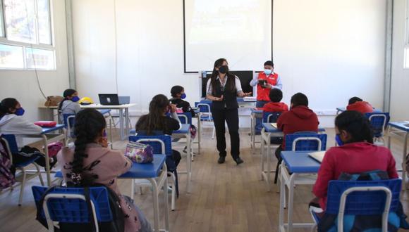 Los colegios cumplieron con los protocolos de seguridad para garantizar la salud de los niños. (Foto: Andina)