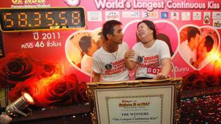 Pareja tailandesa batió el récord de "el beso más largo de la historia"