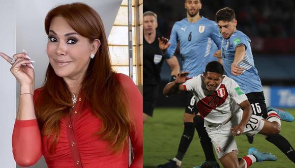 Magaly Medina se pronunció tras polémica en el final del partido Perú vs. Uruguay. (Foto: @magalymedinav/ AFP).