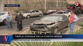 Costa Verde: triple choque en bajada Sucre dejó dos heridos