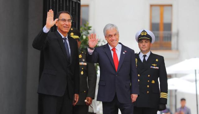 Martín Vizcarra y Sebastián Piñera encabezan el Gabinete Binacional Perú-Chile. (Foto: Presidencia)