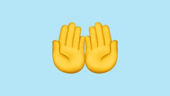 Conoce qué es lo que quiere decir el emoji de las dos palmas juntas en WhatsApp. (Foto: Emojipedia)