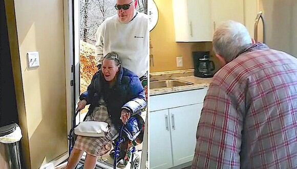 La reacción de la anciana pareja fue grabada en video y se volvió tendencia en las redes sociales. (Foto: Caters TV en YouTube)