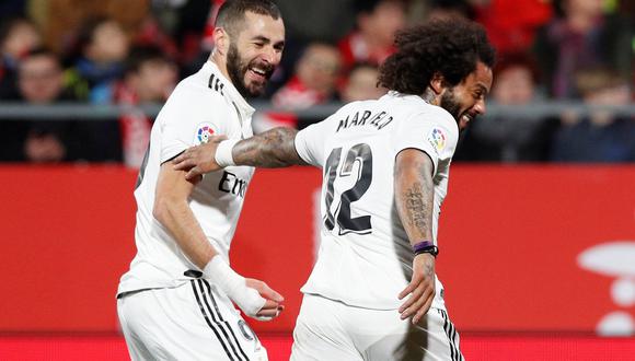 Real Madrid ganó 3-1 en el campo de Girona, con soberbia actuación de Benzema, y clasificó a las semifinales de la Copa del Rey 2018-19. (Foto: Reuters)