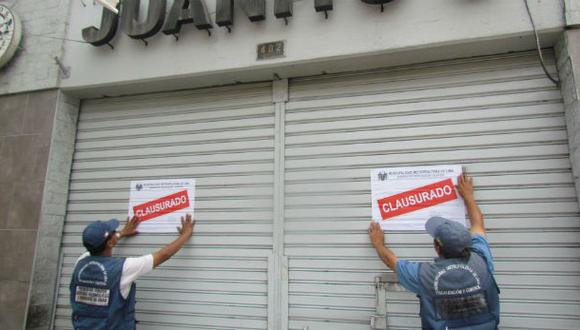 Centro de Lima: cuatro locales fueron clausurados y multados