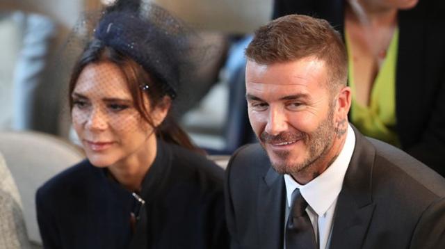 David y Victoria Beckham en la boda del príncipe Harry y Meghan Markle, los duques de Sussex. (Foto: AFP)