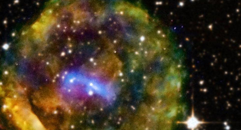 La supernova enga&ntilde;osa. (Foto: X-ray: NASA/CXC/NCSU/K. Borkowski et al; Optical: DSS)