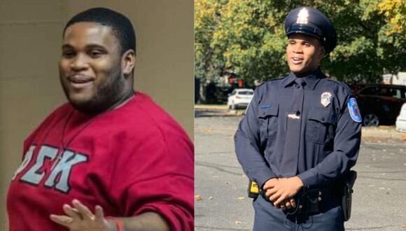 Un hombre perdió 80 kilos de peso para lograr su sueño de convertirse en policía | Foto: Facebook / Richmond Police Department