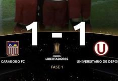 Universitario y Carabobo igualan 1-1 en Venezuela y en Lima se decidirá quién continúa en la Copa Libertadores [VIDEO]