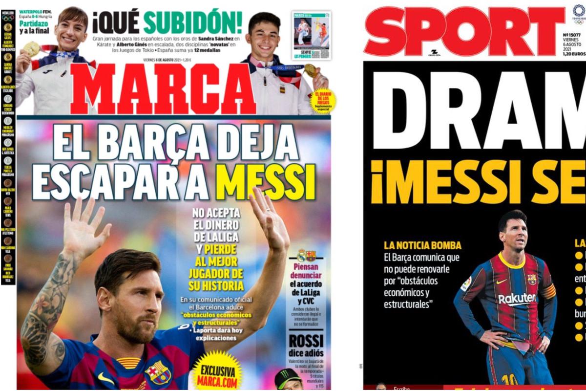 Lionel Messi fuera del FC Barcelona: las portadas de los medios españoles  tras la salida del '10' | FOTOS | Fichajes | Javier Tebas | España | nczd  dtbn | es | DEPORTE-TOTAL | EL COMERCIO PERÚ