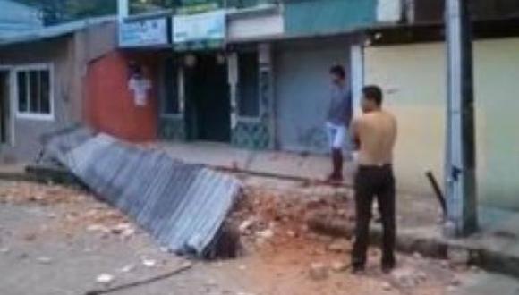 Daños materiales en Zamora Chinchipe, Ecuador, tras el fuerte terremoto ocurrido en Amazonas, Perú. (Redes sociales).