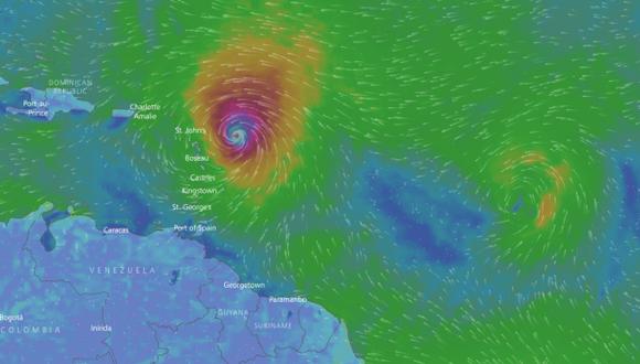 La tormenta José se perfila como sucesora del poderoso huracán Irma de categoría 5. (Foto: Captura/Windy)