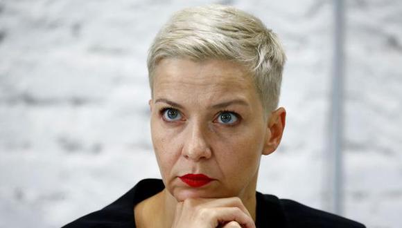La oposición bielorrusa, Maria Kolesnikova, en una conferencia de prensa en Minsk, Bielorrusia, el 24 de agosto de 2020. (Foto: Reuters)