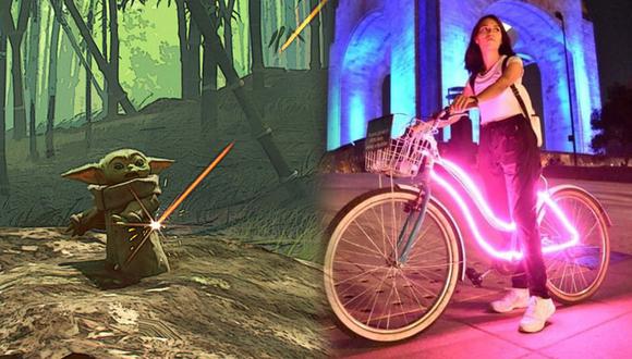 Las luces led en las bicicletas serán parte de este paseo intergaláctico. | Foto: Disney / Lotto Producciones