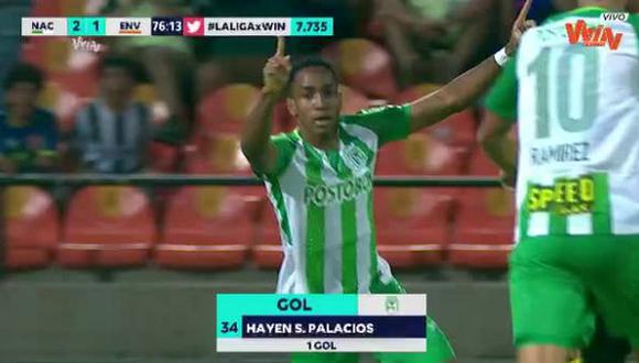Hayen Palacios le dio el gol de la victoria a Atlético Nacional | Foto: captura