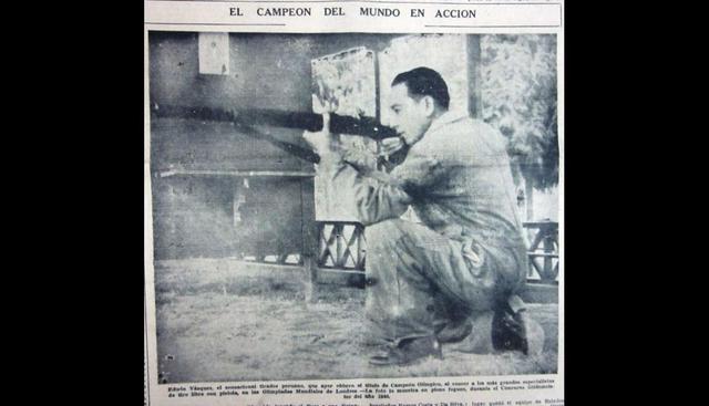 En 1951, Vásquez fue campeón en pistola libre en los Juegos Panamericanos de Buenos Aires, y se convirtió  en el primer peruano en obtener una medalla de oro en esta competición.(Foto: Internet)