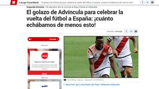 Luis Advíncula y las portadas que desató en la prensa extranjera tras golazo con el Rayo Vallecano | FOTOS