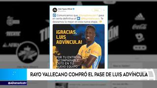 Tigres de México hizo oficial la venta de Luis Advíncula a Rayo Vallecano