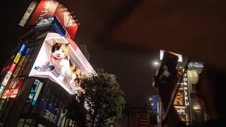 El gigantesco gato 3D que sorprende en las calles de Tokio | VIDEO