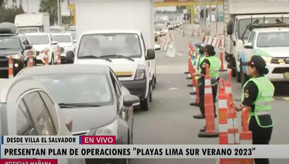 El plan "Playas Lima Sur Verano 2023" fue presentado el viernes en la Panamericana Sur | Foto: Captura de video TV Perú