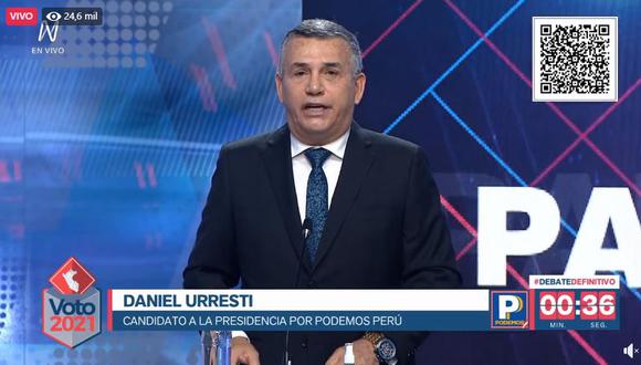 Daniel Urresti, candidato de Podemos Perú. (Captura: América TV)