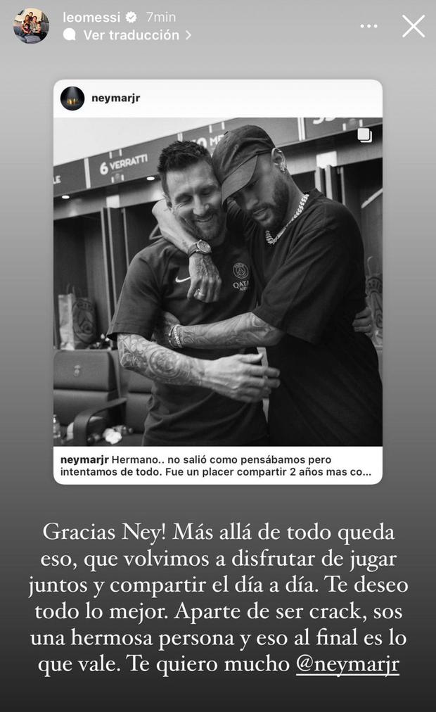 Lionel Messi y su respuesta a Neymar. Foto: Instagram/Lionel Messi