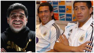 Diego Maradona: su tajante opinión sobre Juan Román Riquelme y Carlos Tevez