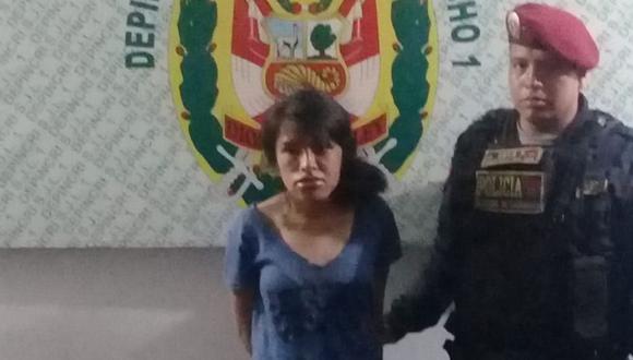 Cesia Gabriela Santos Canales confesó el crimen y aseguró que lo hizo porque supuestamente Eugenio López Mori habría abusado de ella. (Foto: Policía Nacional)
