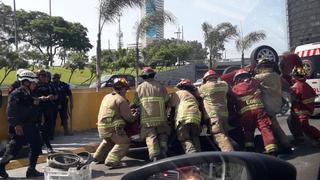 San Isidro: dos heridos por choque de autos en la Vía Expresa