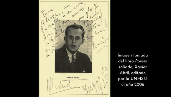 Imagen de Xavier Abril autografiada para su esposa. Esta edición sirvió de base para la edición del libro que reunió la obra del poeta y que editó la UNMSM el año 2006.