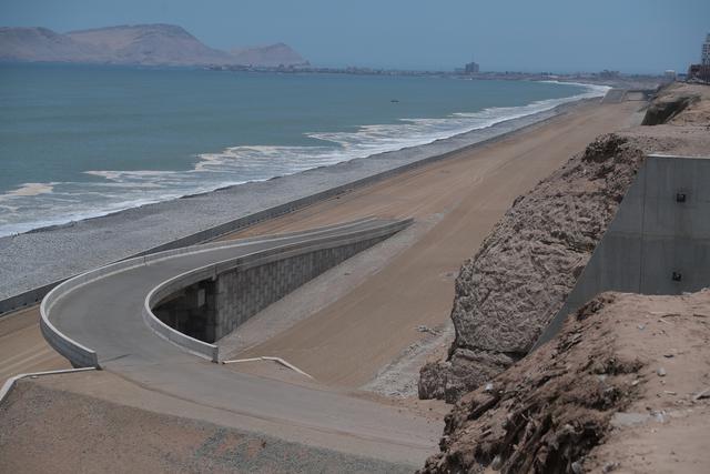 Este Diario realizó ayer un recorrido y constató que los trabajos en la Costa Verde del Callao siguen paralizados. La obra fue suspendida por el escándalo de Odebrecht (Hugo Pérez / El Comercio)