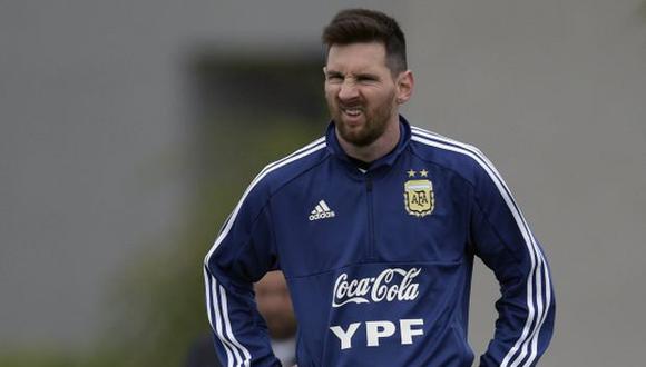 Messi en los entrenamientos de la selección. (Foto: AFP)