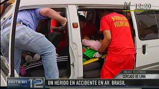 Jesús María: tres heridos deja accidente en la Av. Brasil