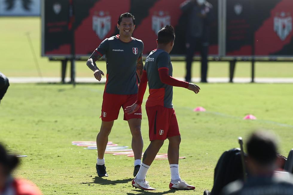 Entrenamiento de la selección peruana en el Centro del Club Atlético Goianiense. COPA AMERICA 2021. (Foto:  Jesús Saucedo/@photo.gec)