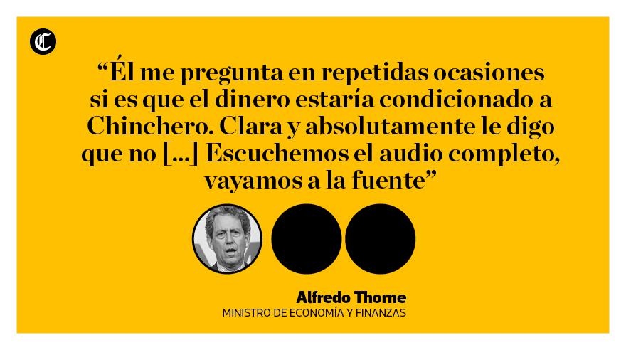 Alfredo Thorne y Edgar Alarcón se acusan mutuamente de haber grabado una reunión en la cual el contralor dice que lo presionaron a cambio de un informe a favor de la adenda de Chinchero. (Composición: El Comercio)