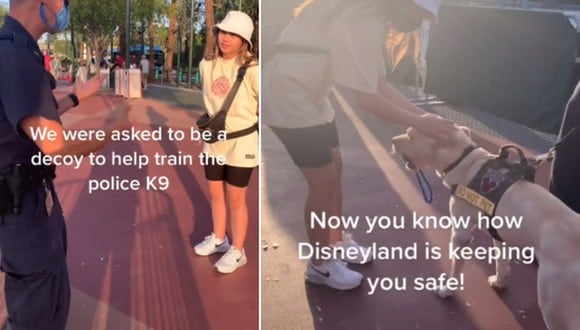 El video viral de una joven que visitó Disneyland y, en dicho lugar, ayudó a entrenar a un perro detector de bombas. (Foto: @shorteezyy / TikTok)