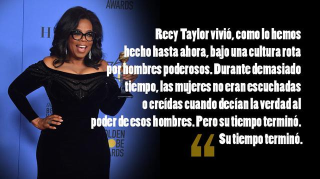 Frases de Oprah Winfrey en los Globos de Oro 2018. (Fotos: Agencias)